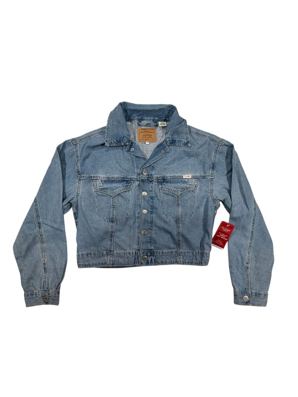Levis Womens Signature Easy Trucker Jacket XS Relaxed Fit 100% Cotton Denim Blue